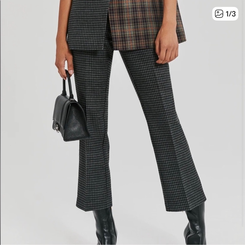 Something Navy Checkered Ankle Pants - Black and Gray